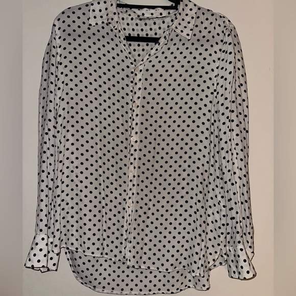 Zara Women’s white polka dot blouse - Picture 1 of 3